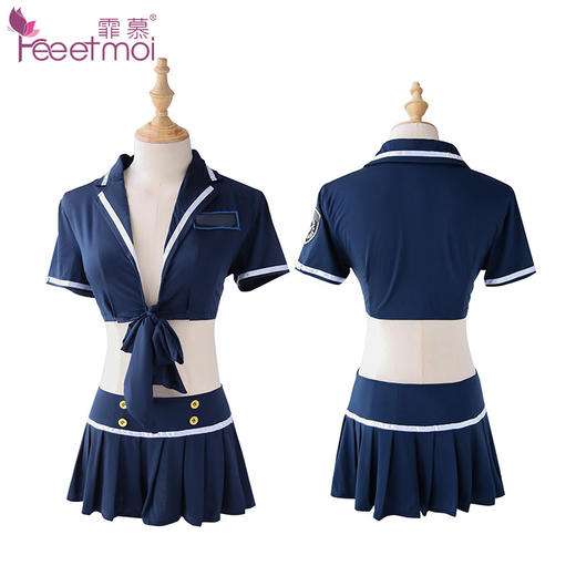【情趣内衣】霏慕性感露腰角色扮演教官套装7045 商品图3