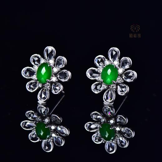 【绽放】满绿翡翠耳钉   EZ12305009 商品图2
