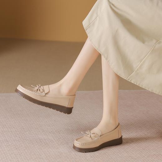 ZHR休闲小白鞋女厚底鞋豆豆鞋英伦风小皮鞋乐福鞋女鞋软底不累脚 商品图8