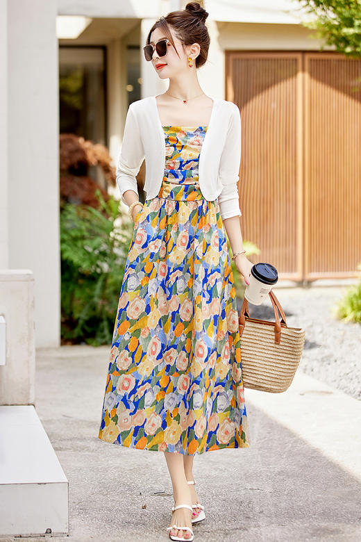 夏装新款，时尚印花连衣裙套装HR-MY2352-1 商品图8