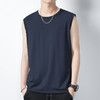莫代尔冰丝背心男夏季薄款无袖T恤速干运动健身纯色外穿坎肩坎袖_HLY 商品缩略图9