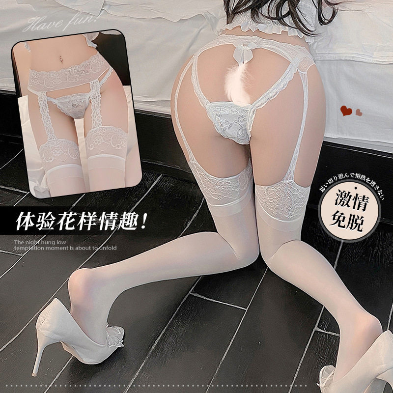 【情趣内衣】霏慕 性感蕾丝吊带一体袜情趣丝袜批发制服一件代发7364