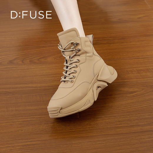 DFuse迪芙斯2022秋冬牛皮圆头加绒保暖高帮运动鞋DF24118542 商品图8