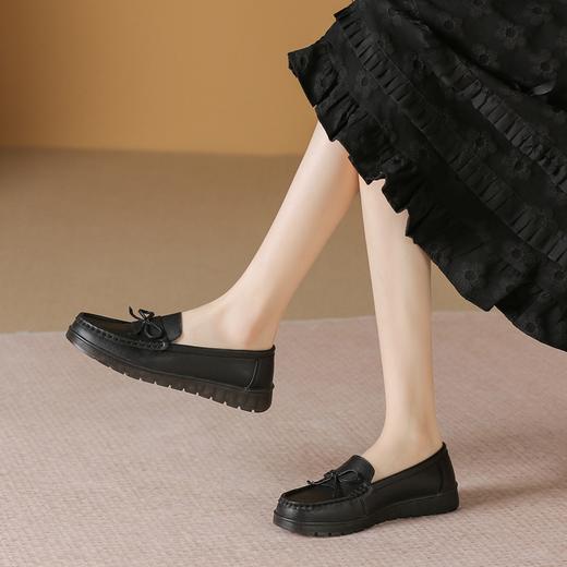 ZHR休闲小白鞋女厚底鞋豆豆鞋英伦风小皮鞋乐福鞋女鞋软底不累脚 商品图6