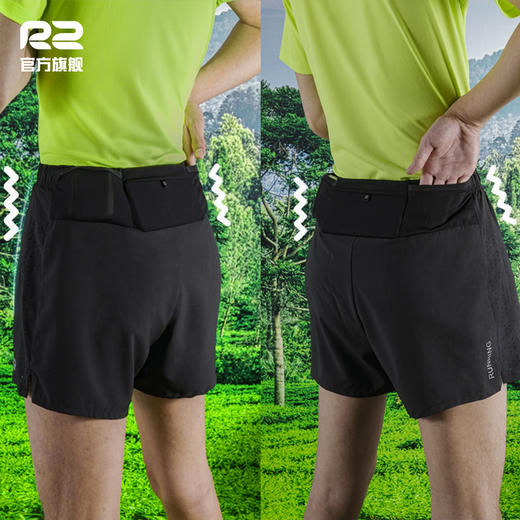 R2专业马拉松跑步短裤男女款运动休闲健身跑步腰包裤日常训练三袋 商品图5