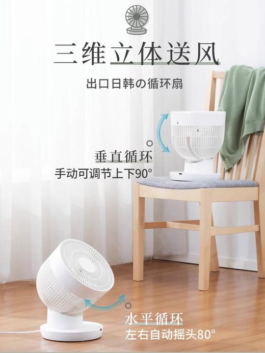 优想空气循环扇家用涡轮电风扇台式卧室小型静音定时电扇 商品图2