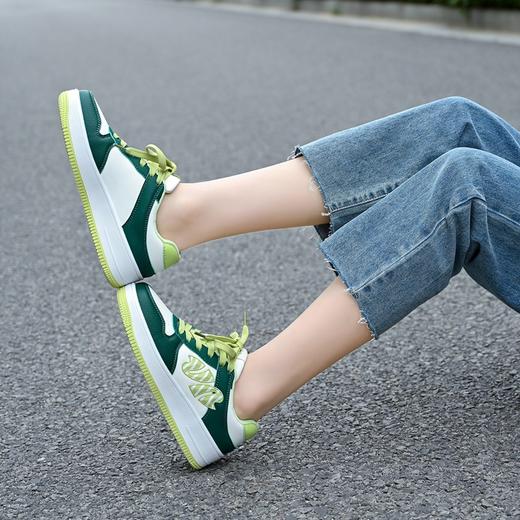 ZHR女鞋牛油果绿板鞋女2023夏季透气厚底休闲鞋百搭运动鞋女 商品图2
