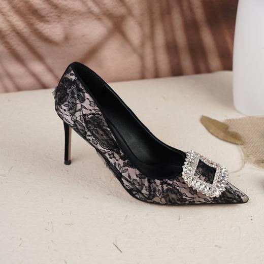 westory2023秋季新款高脚小细跟内方扣皮鞋通勤尖头单鞋W23CE72991 商品图5