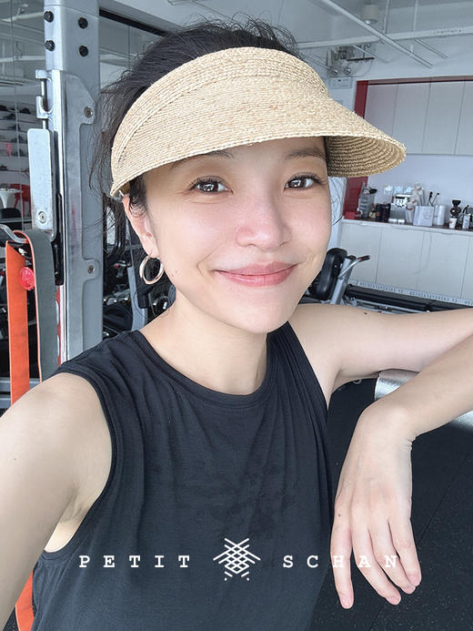 PETIT SCHAN小闪 #039 smiling cap 笑脸帽  进口拉菲草辫发箍空顶帽女防晒遮阳防紫外线帽子 商品图2