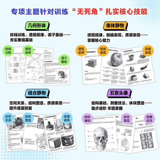 *基础学素描 五官头像绘画教程 玩转画笔 素描基础教程书石膏五官人物头像绘画技法素描临摹画册素描入门自学*基础自学画画 商品图4