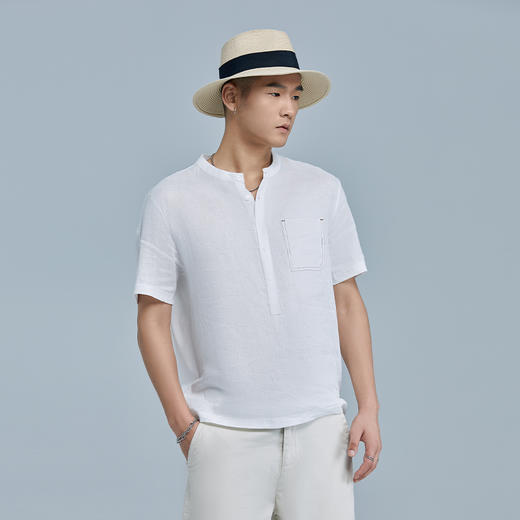 【断码清仓】HX 夏季小立领短袖T恤Z102320114101 商品图1