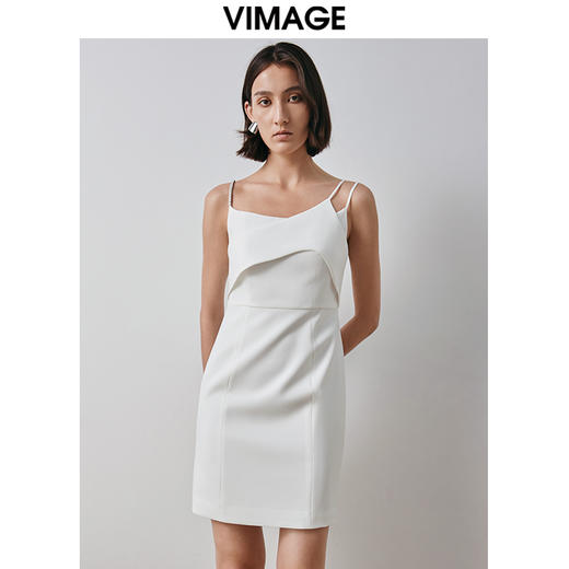VIMAGE纬漫纪秋季新款优雅吊带连衣裙V2077608 商品图3