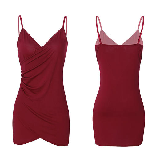 【霏慕】情趣内衣 诱惑 制服 V领吊带双层交叠连衣裙激情套装7814 商品图3