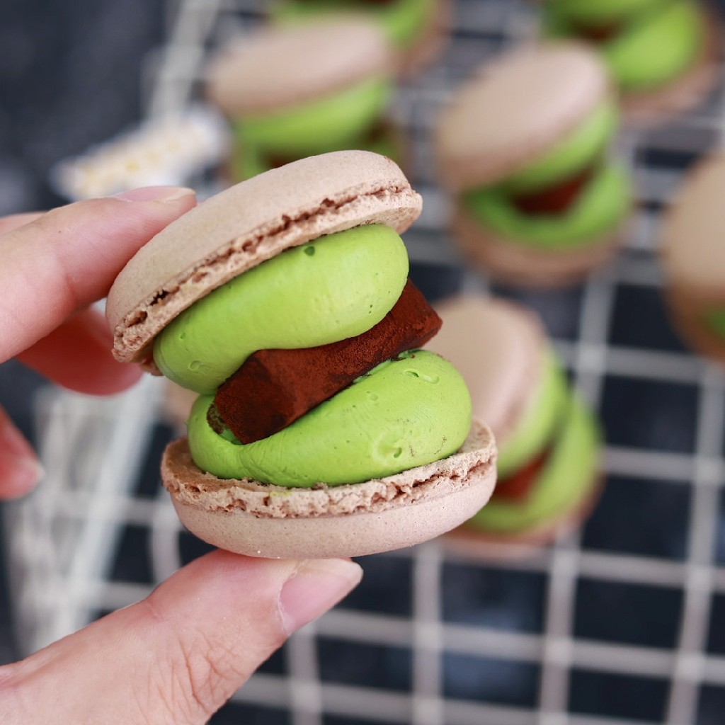 韩式胖马卡龙（抹茶生巧口味）