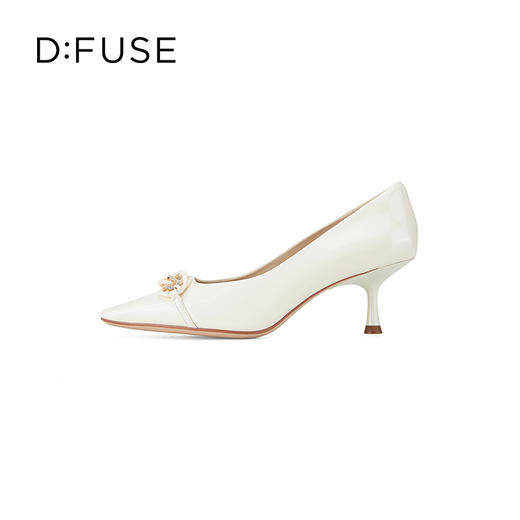 DFuse迪芙斯秋款浅口高跟细跟法式方头单鞋女纯色漆面牛皮DF33111125 商品图1