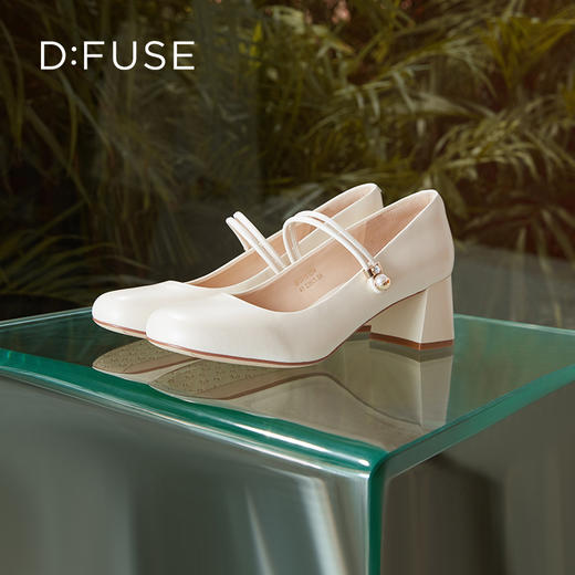 【甜梦少女】Dfuse迪芙斯2023秋季新款法式方头珍珠饰扣玛丽珍单鞋DF33111274 商品图10