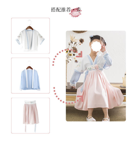 裁缝学苑  TD17女童改良汉服裙1:1实物服装纸样剪裁图纸牛皮纸样 商品图5