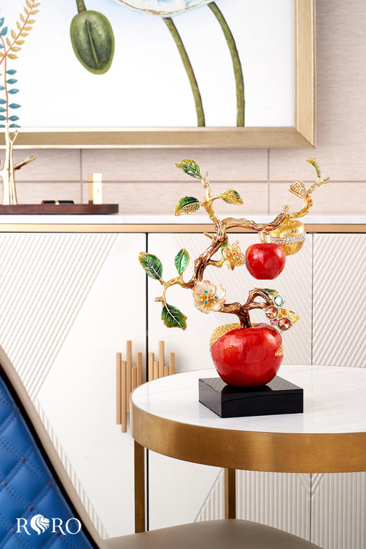 【彼达思】罗比罗丹平安喜乐摆件珐琅彩苹果新居搬迁商务送礼 商品图1