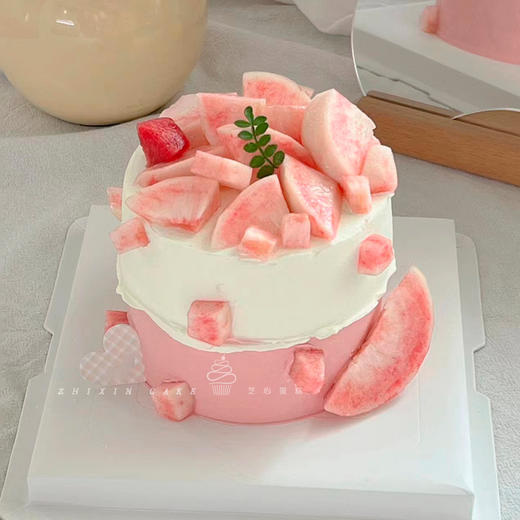【桃气满满】少女心炸裂の蜜桃季 动物奶油蛋糕 商品图0