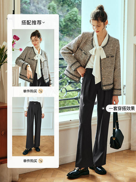 OLrain欧芮儿法式小香风短外套女夏季2023年新款宽松气质撞色大衣 商品图3