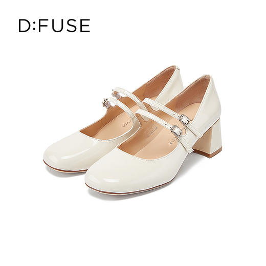 【甜梦少女】Dfuse迪芙斯秋款漆面牛皮方头复古玛丽珍鞋女DF33111212 商品图2
