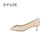 Dfuse迪芙斯秋季新款漆面牛皮方头钻扣小猫跟单鞋DF33111069 商品缩略图8