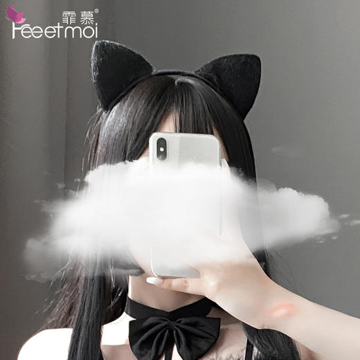 霏慕情趣内衣兔耳猫耳短耳毛绒蕾丝发箍配件赠品搭配批发女7653 商品图2