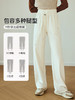 OLrain欧芮儿法式坑条针织休闲裤女夏季2023新款高腰直筒垂感长裤 商品缩略图0