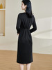 剩S 米思阳2024秋季新款时尚轻奢黑色晚礼服裙修身显瘦V领连衣裙2077 商品缩略图2