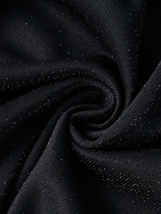 剩S 米思阳2024秋季新款时尚轻奢黑色晚礼服裙修身显瘦V领连衣裙2077 商品图3