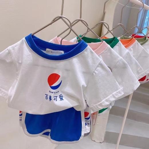 捡漏！49元任选2套恶搞饮料男女童纯棉套装 多色卡通印花 撞色组搭套装 舒适百搭透气 时尚潮流 A类质检 90-150码 商品图4