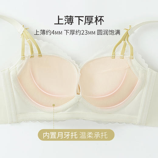 雅黛俪内衣女小胸聚拢莫代尔蕾丝文胸无钢圈2023新款美背胸罩 商品图3