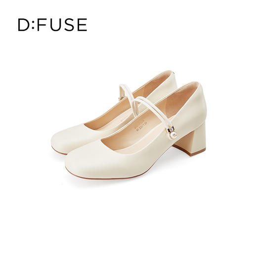 【甜梦少女】Dfuse迪芙斯2023秋季新款法式方头珍珠饰扣玛丽珍单鞋DF33111274 商品图2