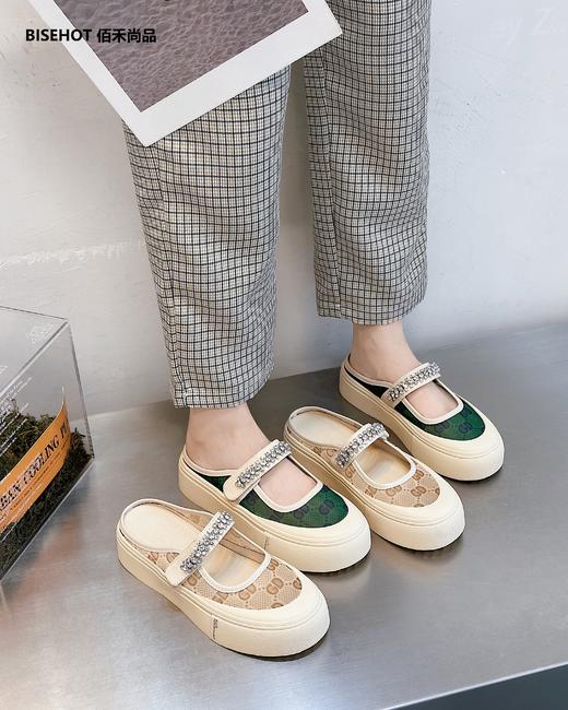 新品网纱女式小香风半拖休闲鞋515B32598 商品图6