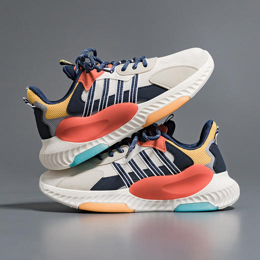 「六款配色！男女同款」2023春夏新款跑步鞋女复古休闲运动鞋子飞织男鞋潮运动风 商品图0