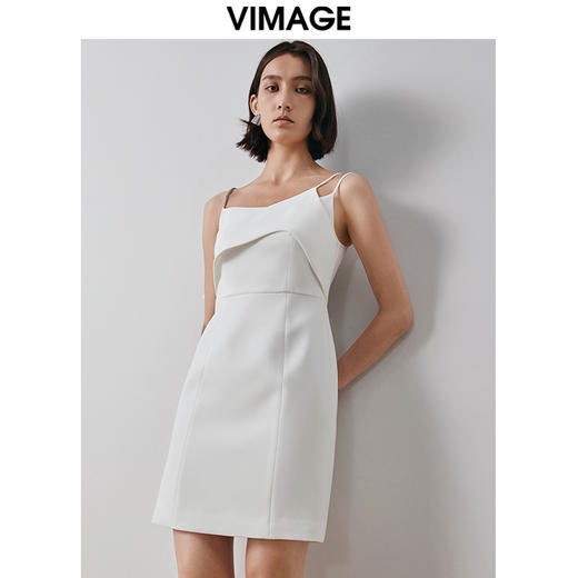 VIMAGE纬漫纪秋季新款优雅吊带连衣裙V2077608 商品图2