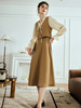 OLrain欧芮儿法式卡其色假两件连衣裙女夏季2023年新款收腰系带裙 商品缩略图3