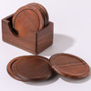 锦绣-黑胡桃木杯垫套装实木茶杯垫收纳茶具茶道配件木质隔热垫茶托【不支持补差，非质量问题不退不换】S 商品缩略图1