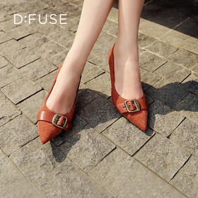 DFuse迪芙斯秋款简约通勤细跟尖头浅口单鞋女DF33111126