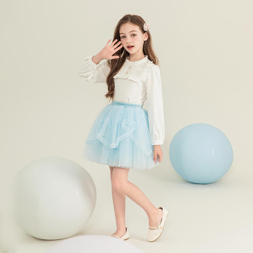 mettekids女童半身裙2023夏季新款蓬蓬网纱短裙儿童甜美洋气裙子 商品图1