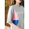 YX【现货7天】洋气字母印花t恤女2024夏季新款短袖宽松打底衫百搭上衣 商品缩略图2