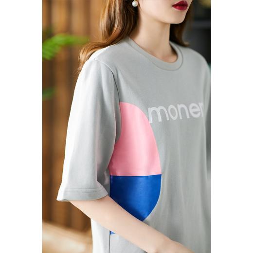 YX【现货7天】洋气字母印花t恤女2024夏季新款短袖宽松打底衫百搭上衣 商品图2