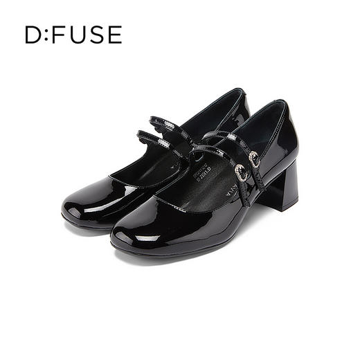 【甜梦少女】Dfuse迪芙斯秋款漆面牛皮方头复古玛丽珍鞋女DF33111212 商品图5