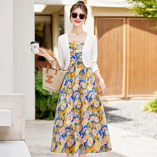 夏装新款，时尚印花连衣裙套装HR-MY2352-1 商品图5