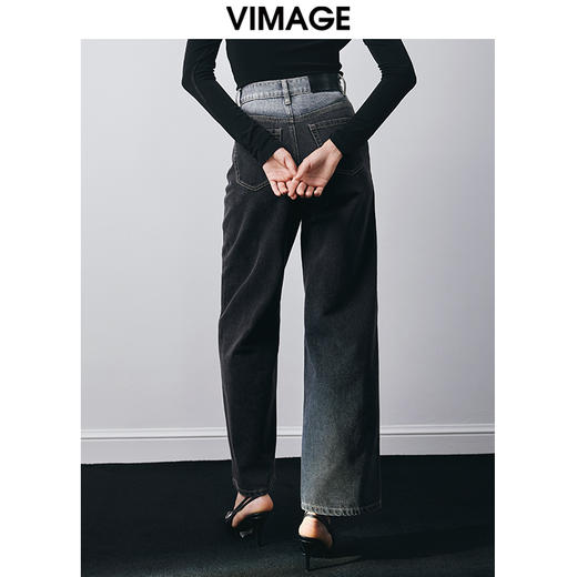 VIMAGE纬漫纪秋季新款时尚休闲显瘦百搭牛仔裤V2005609 商品图4