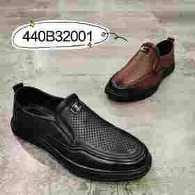 新品男士真皮一脚蹬休闲凉鞋440B32001