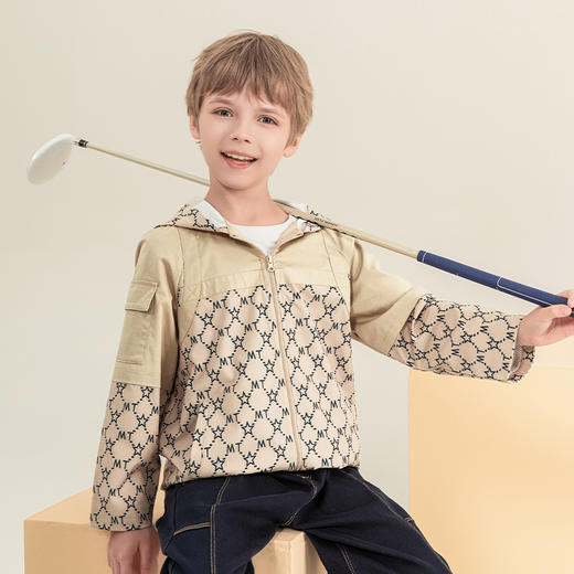 mettekids男童连帽外套2023秋季新款休闲上衣帅气童装儿童夹克 商品图1