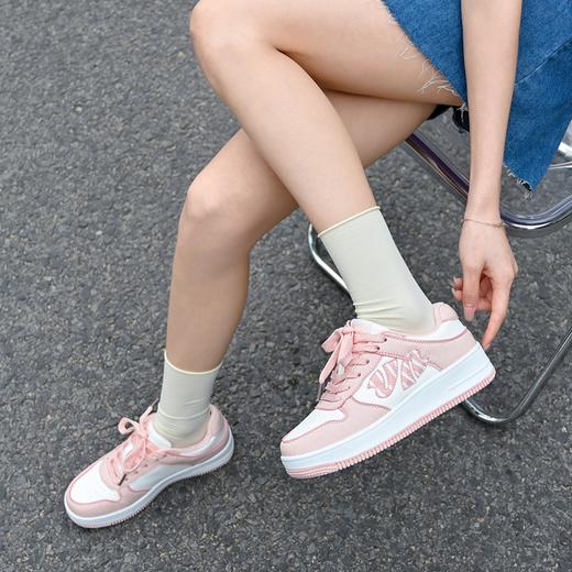 ZHR女鞋牛油果绿板鞋女2023夏季透气厚底休闲鞋百搭运动鞋女 商品图6