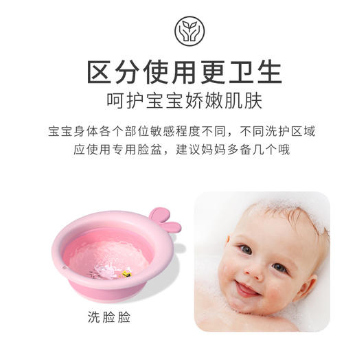 3个装折叠脸盆儿童新生婴儿专用洗脸屁屁盆三件套宝宝用品小盆子 商品图2