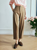 OLrain欧芮儿法式咖色西装休闲裤女夏季2023年新款高腰直筒九分裤 商品缩略图2